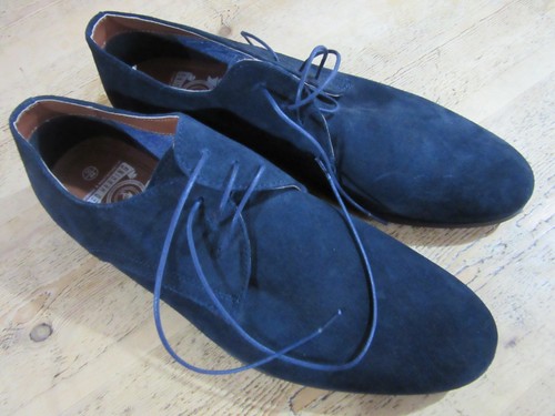 Mens red herring - red, suede