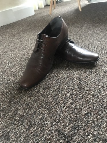 Brown leeather shoes - brown,